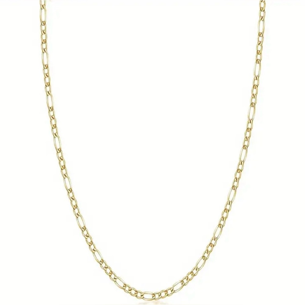 18K Gold Plated Figaro Small Link Chain Necklace, 20” and 24” - Picture 3 of 4